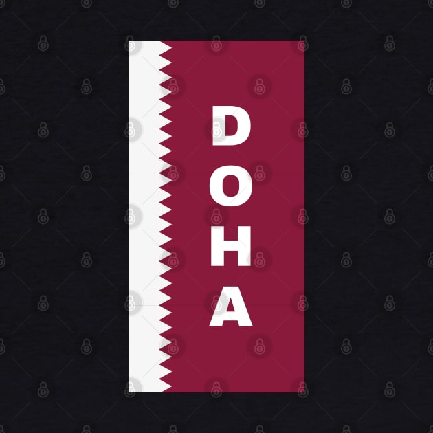 Doha City in Qatar Flag Vertical by aybe7elf